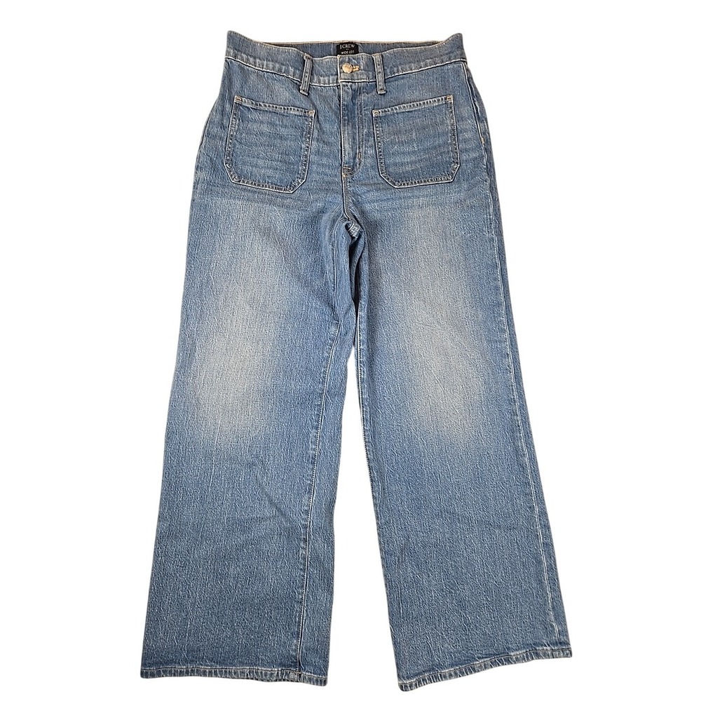 J.Crew Women's Wide-Leg Crop Jeans Size 27 Light Wash Denim